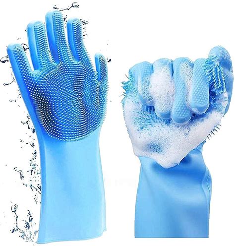 YOGRINK Silicone Hand Gloves For Dish Washing Kitchen Bathroom Car ...