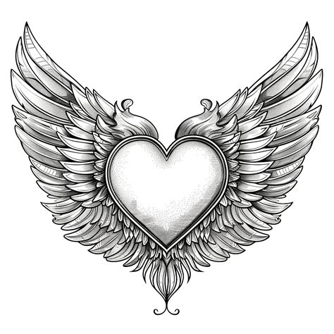 Página Del Libro Para Colorear Corazón Con Alas PNG ,dibujos Abstracto ...