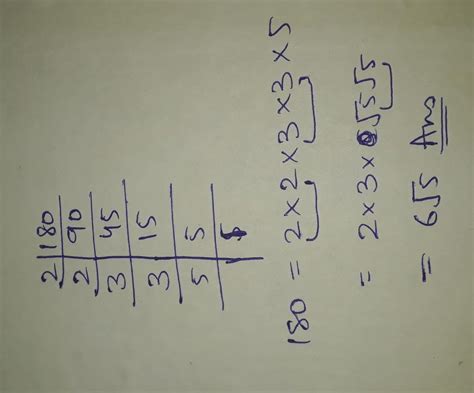 What is the square root of 180 by prime factorization method - Brainly.in