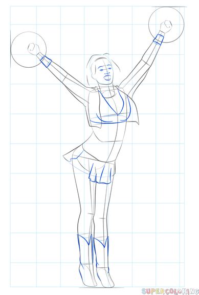 How to draw a cheerleader | Step by step Drawing tutorials
