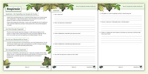 Respirasie Aktiwiteit (teacher made) - Twinkl