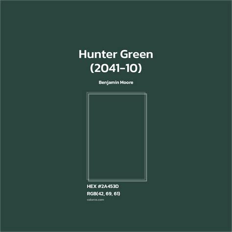 Benjamin Moore Hunter Green (2041-10) Paint - color codes, matching ...