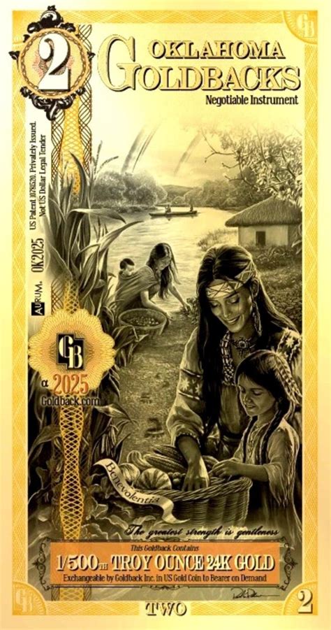 2 FLORIDA GOLDBACK Aurum 24k Gold Foil Note 1/500 Oz .999 Fine Gold Bu ...