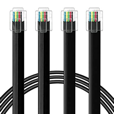 NECABLES (2 Pack) RJ12 Cable 6ft Phone Cord RJ12 6P6C Male to Male ...