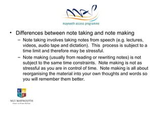 Image result for Note Making and Note Taking Difference