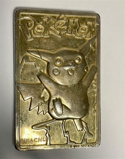 Vtg Pokemon 23k Gold Plated PIKACHU Trading Card 1999 Collectable | eBay