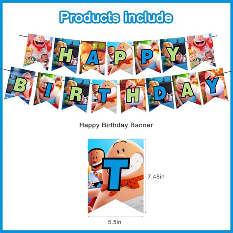 Buy Captain Underpants Birthday Party Decorations, Birthday Party Set ...