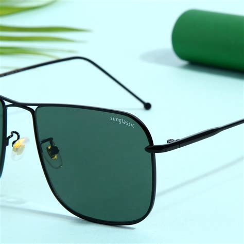 Buy The Godfather Black Green Square Sunglasses - Timeless Elegance and ...