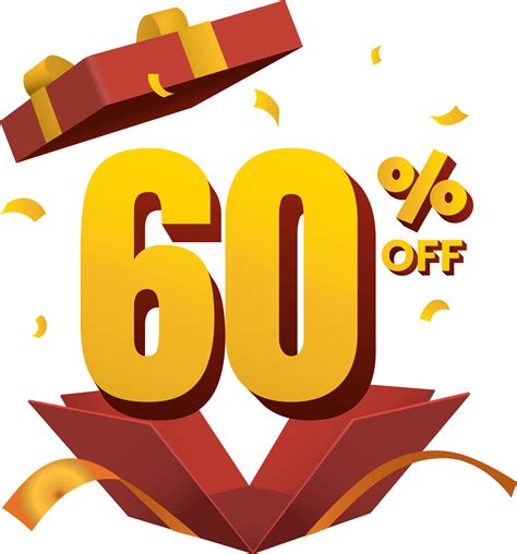 discount 60 percent off in surprise opened red gift box golden ribbon ...