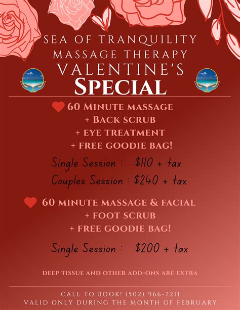 💖🌹VALENTINE’S DAY FEBRUARY SPECIAL🌹💖 – Sea of Tranquility Massage