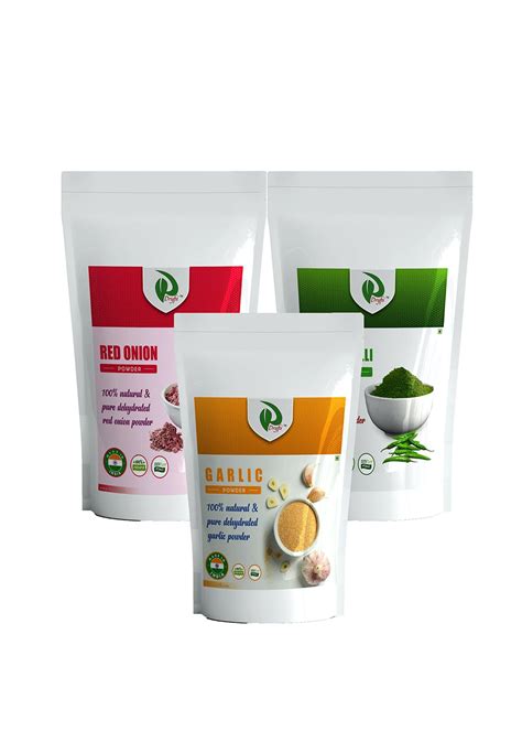 Get Red Onion Powder, Garlic Powder & Green Chilly Powder - Pack of 3 ...