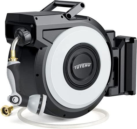 Amazon.com : Tuyeho Retractable Garden Hose Reel 90 FT, Wall Mount ...