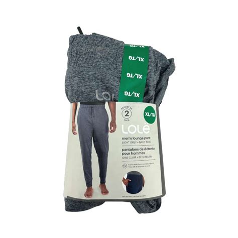 Lolë Men’s Navy & Light Grey Lounge Pants: 2 Pack / Size Medium ...