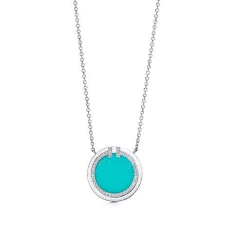 Diamond and Turquoise Circle Pendant