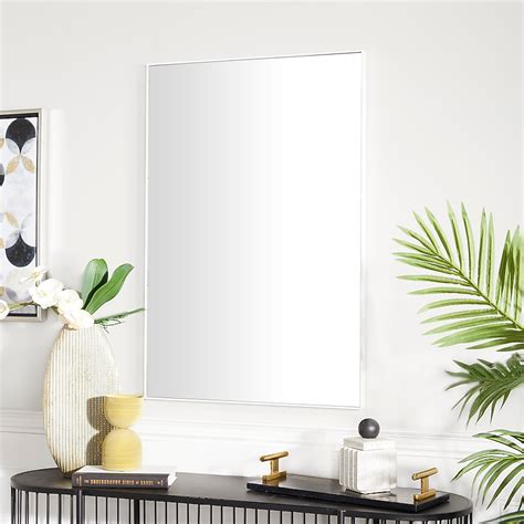 Grayson Lane 24-in W x 36-in H White Framed Wall Mirror 98555 at Lowes.com
