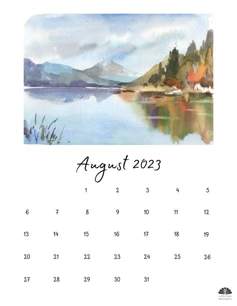 Free printable august 2023 calendars – Artofit
