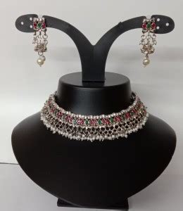 MaaBhawaniArt Oxidised Silver Black Silver, Silver Silver Jewellery Set ...