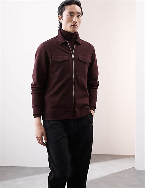Buy Cotton Rich Twill Textured Overshirt at Marks & Spencer