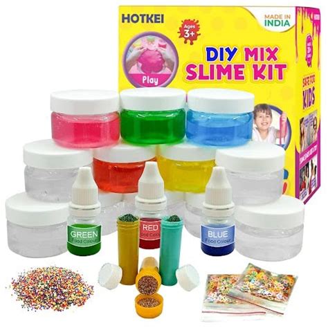 Buy HOTKEI (10 Slime kit) Fruit Scented Colorful DIY Magic Toy Slime ...