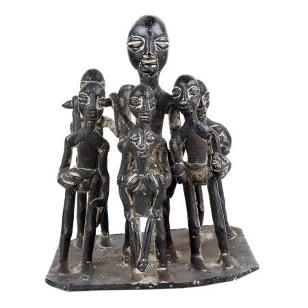 Brass Naga Tribal Family Statue Naga Art