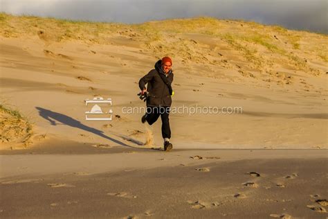 Keaton Running down the Dunes - Cannon Beach Photo