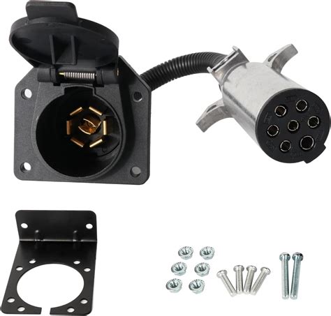 Amazon.com: TIROL 7 Pin Round to 7 Pin Rv Trailer Adapter with Mounting ...