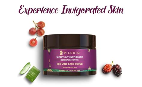 Buy PILGRIM French Red Vine Face Scrub with Mulberry Extract & Aloe for ...