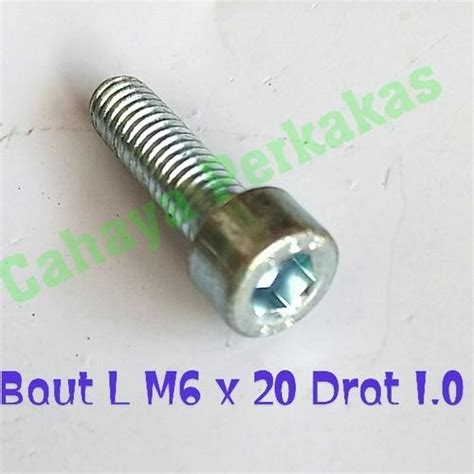 Jual NN Baut L Flange Bolt M6 x 20 drat 1.0 Galvanis Original Motor ...