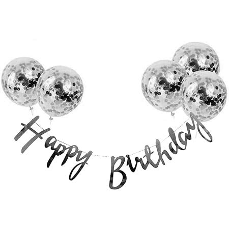 Rozi Decoration Pre-Filled Confetti Balloons (5 Pcs) with 1 cursive ...