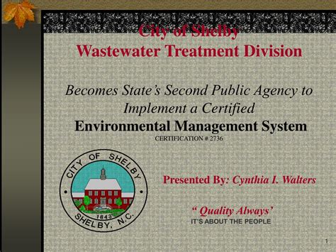 PPT - City of Shelby Wastewater Treatment Division PowerPoint ...