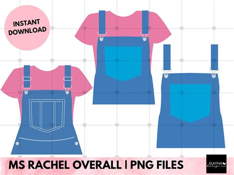 12 Ms Rachel Overall PNG File Bundle - High-quality PNG Set for ...