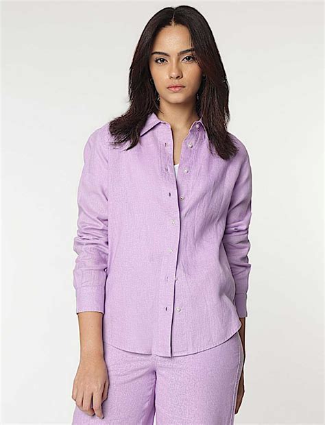 Buy Pure Linen Spread Collar Shirt at Marks & Spencer