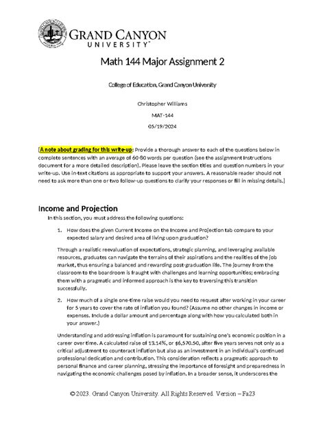MAT-144-RS-Online-MA2 Major Assignment 2 Analysis 20240111 - Studocu