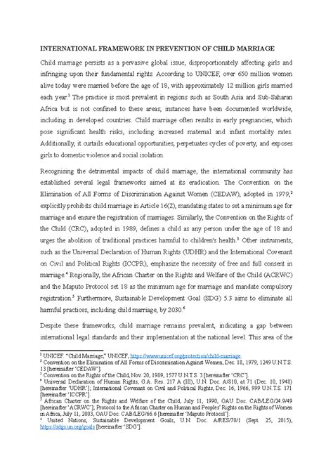 International Framework Preventing Child Marriage - INTERNATIONAL ...