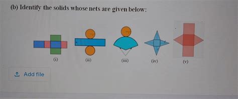 (b) Identify the solids whose nets are given below: (ii) (iii) (iv ...