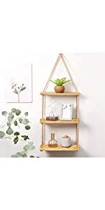 VAH- Kya Bat Hai !! AH Wall Hanging Wood Floating Rustic Rope Plant ...