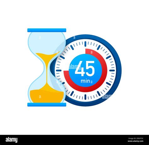 The 45 minutes, stopwatch vector icon. Stopwatch icon in flat style ...