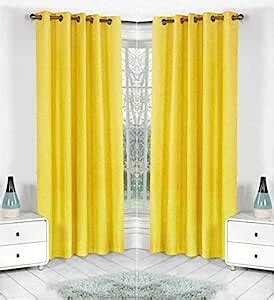 Buy AviTrendz Long Crush Plain Eyelet Polyester Curtains for Door and ...
