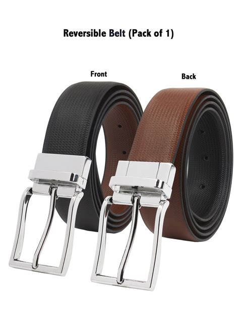 Buy Peluche Dualuxe Black & Brown Genuine Honey Leather Reversible Belt ...