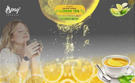 SPAG HERBALS instant premix honey green lemon mint tea flavored vitamin ...