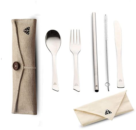 Rusabl Stainless Steel Cutlery Set, Reusable Travel Flatware for Daily ...