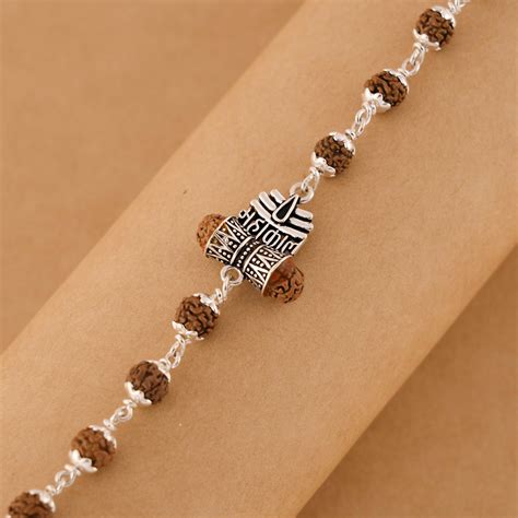 Rudraksha Silver Trinetra Mahakaal Bracelet – Prinjal Jewels