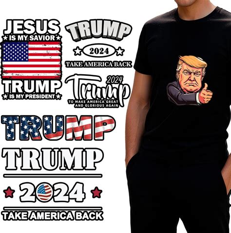 Amazon.com: SINUOLIN 11pcs Iron on Transfers for T-Shirts Sticker Trump ...