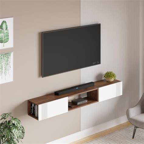 Anikaa Archie Engineered Wood Wall Mount TV Unit/TV Stand/Wall Set Top ...