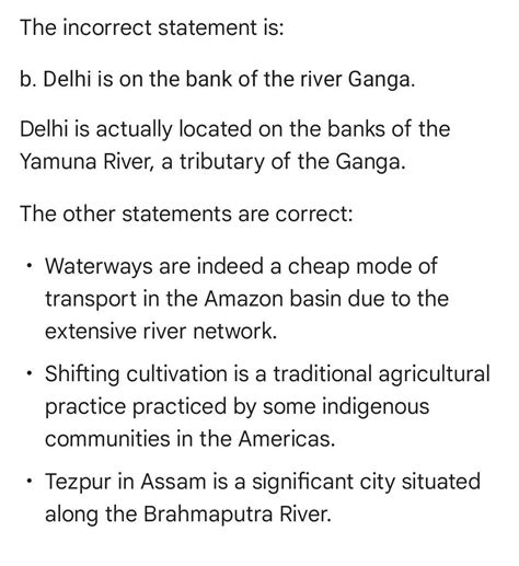 Q1. Select the incorrect statement: a. Waterways are the cheap mode of ...