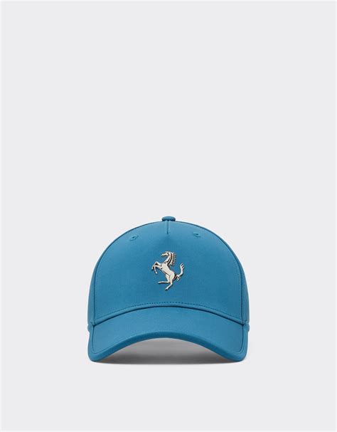 Baseball cap with metal Prancing Horse in Peacock | Ferrari®