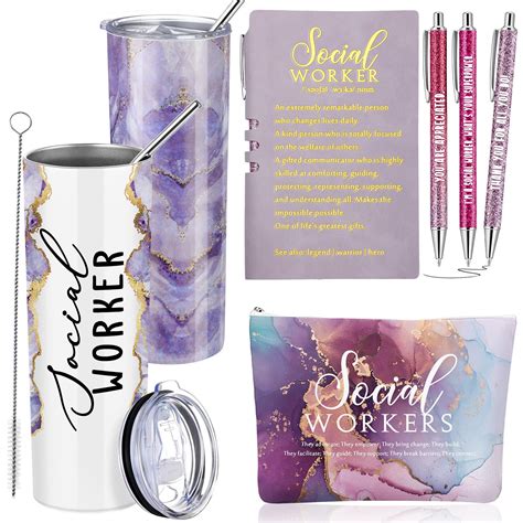 Amazon.com | Domensi 6 Pcs Social Worker Appreciation Gifts for Women Include 20oz Tumbler ...