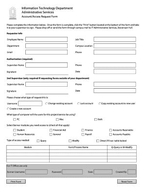 Fillable Online Account/Access Request Form Fax Email Print - pdfFiller