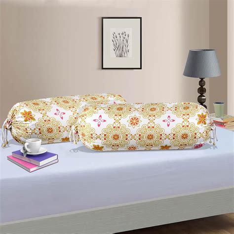 Kuber Industries Pack of 2 Bolster Cover | Cotton Bolster Cover Set ...
