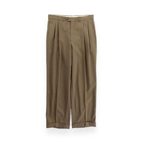 【COU】1990s vintage straight silhouette two tuck wide slacks -3825- | cv